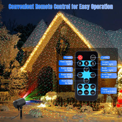 Laser Christmas Projector Lights Outdoor,  3 Color RGB Projector, Waterproof