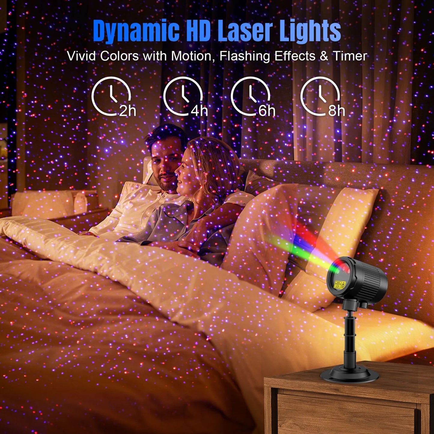 Laser Christmas Projector Lights Outdoor,  3 Color RGB Projector, Waterproof